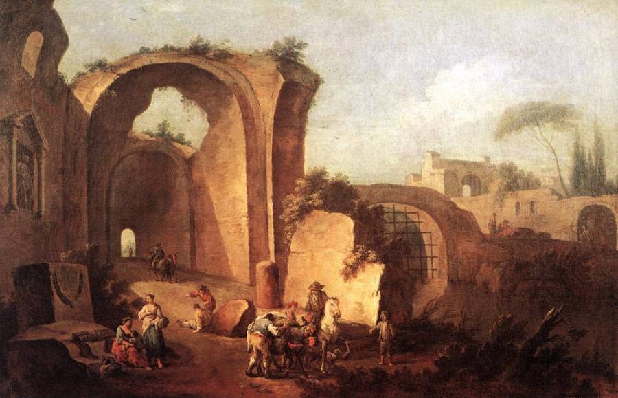 Zais Giuseppe -Paysage avec ruines et grande arche.jpg